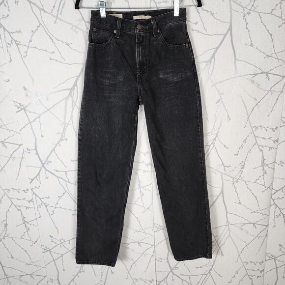 Levi's Black Wash Rigid Denim High Rise Dad Jeans - Picture 2 of 10